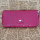 Womens Rosy Rose Red Real Genuine Leather Zip Around Wallet Purse Card 