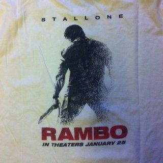 vintage rambo shirt stallone rocky movies 80s 90s xl