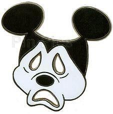 mickey mouse tragedy mask black white disney pin time left