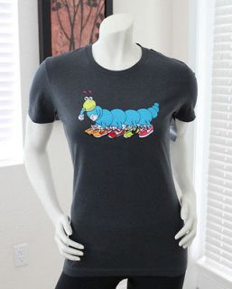   Retro Caterpillar Mascot T Shirt sz S Small Running Training Grey NEW