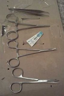 Suture kit, tie flies, fishing, roach clamp, stiches, survival,sewing 