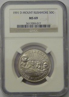 1991 d ngc ms69 mount rushmore half dollar coin time