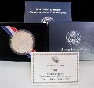 2011 S Medal of Honor Uncirculated Silver Dollar Commemorative Coin 