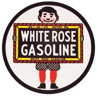 WHITE ROSE OIL GAS GASOLINE Vintage Style Metal LARGE 25.5 Garage 