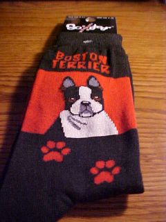 boston terrier dog ladies black egyptian cotton socks