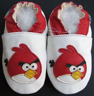 shoeszoo new soft sole leather baby shoes angry bird white 0 6m S