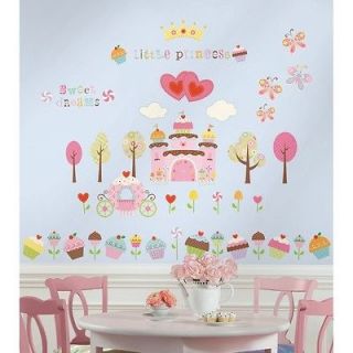 56 HAPPI CUPCAKE LAND Cupcakes Girls Wall Decals Nursery Room Princess 