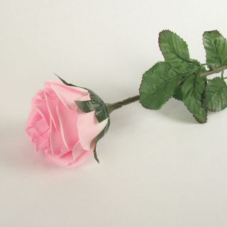 Single PREMIUM Rose Bud Artificial Silk Flower 65cm with Leaves