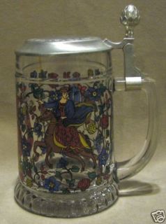 rein zinn clear painted lidded stein made in germany time