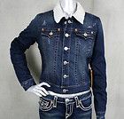 True Religion Jeans Womens EMILY Sherpa denim jacket DK trouble 