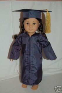 18 doll navy graduation gown cap and tassle one day