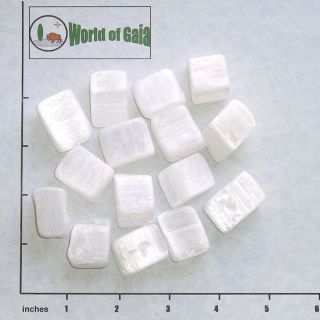 SELENITE White med lg tumbled 1/2 lb bulk stones Satin Spar 15 18 pkg