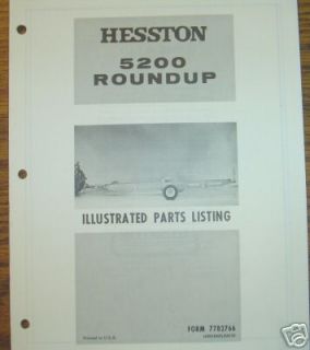 hesston 5200 roundup trailer parts catalog book manual time left