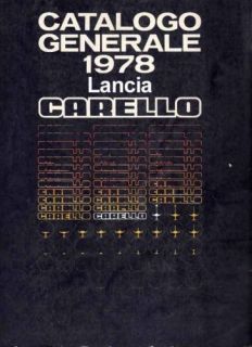 Lancia Carello Catalog Lights Fulvia Beta Monte Carlo Stratos Gamma 