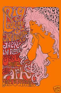 Classic RocK Janis Joplin & Big Brother The Ark Concert Poster Circa 