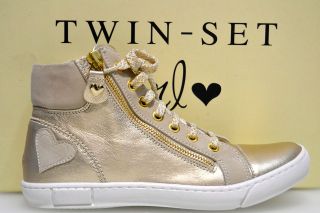 twin set scarpa donna bimba shoes oro sneaker tipo all