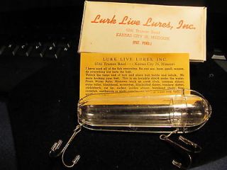 VINTAGE TACKLE LURK LIVE LURES MINNOW TUBE HARNESS W/BOX LIVE 