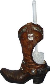 cowboy boot toilet brush holder with brush western decor time