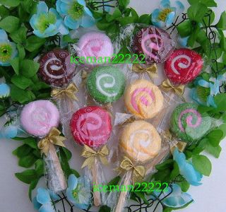 11 x mini lollipop towel washcloth shaped gift wholesale from
