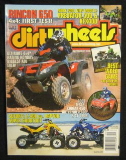 DIRT WHEELS Magazine September 2002 2003 Honda Rincon 650 4x4