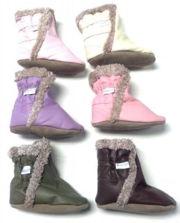 New Robeez Soft Sole Leather Booties w/ Warm Lining, Made in Canada