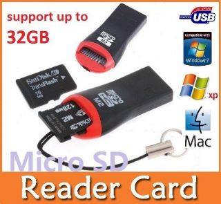 USB 2.0 Mini Micro SD T Flash TF M2 Memory Card Reader (support up to 