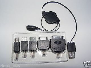   USB retractable cable & 5 connectors mini micro iPhone Sony Samsung