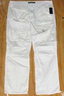 SEAN JOHN Cargo Pants New $68 Mens Fresh White Linen Choose Size NWT