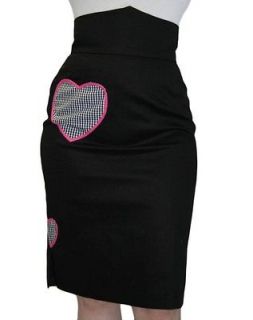   CLOTHING HIGH WAISTED BLACK PENCIL PINUP SKIRT ROCKABILLY S M L XL $48