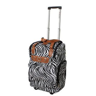 Dejuno Lightweight 20 Easy Travel Rolling Carry On Luggage   Zebra