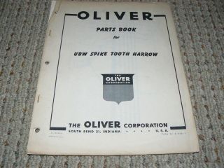 Oliver White Tractor UBW Spike Tooth Harrow Dealers Parts Book
