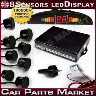   PARKING SYSTEM KIT FITS JEEP 8 SENSORS LED DISPLAY REAR ANF FRONT