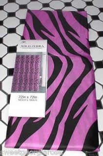 WILD ZEBRA TIGER Fabric Shower Curtain PINK BLACK Animal Print SAFARI