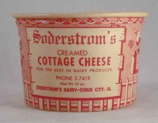 cottage cheese container soderstrom s dairy sioux city  9 