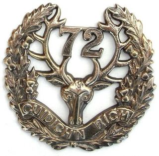 ww1 72nd cef seaforth highlanders canada solid silver from united