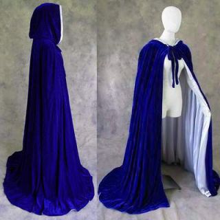 lined blue silver velvet cloak cape wedding lotr larp