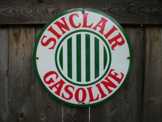 sinclair gasoline porcelain coat ed sign metal adv signs time
