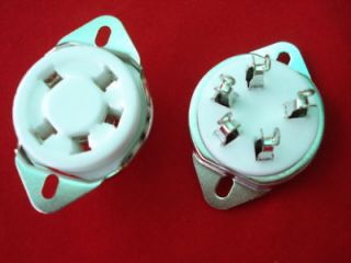 2pc 5pin silver ceramic tube socket for 807 valve 21
