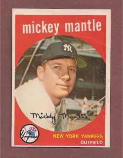 1959 topps mickey mantle 10 new york yankees time left