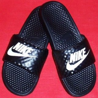   NIKE BENASSI Black/White Flip Flops Slides Sandals Shoes size 10/42