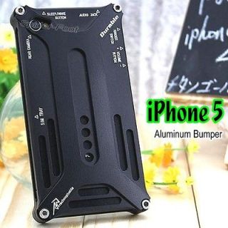 Black Aluminum Metal Bumper Frame Case Hard Full Body Cover for iPhone 