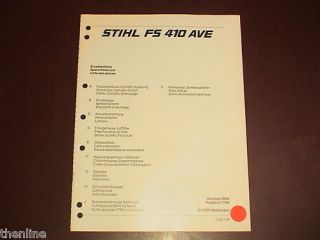 STIHL String Trimmer Brushcutter Spare Parts List Manual FS410 AVE FS 