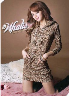 Trendy Womens Leopard Prints Long Sleeve Hoodies Pullover Hooded Wild 