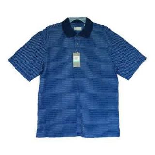 Men sz Blue White Stripe Design Short Slv Golf / Polo Shirt NWT by 