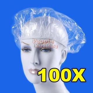   Disposable Hat Hotel One Off Elastic Shower Bathing Cap Clear Salon