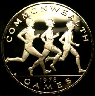 1978 SAMOA Silver 1 Dollar STERLING SILVER Commonwealth Games HEAVY 