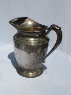 vintage silver plate marked pitcher unknown marks 