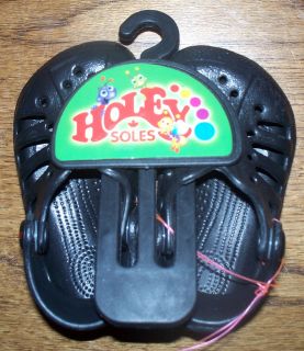 holey soles critters black sz 4 5 child new