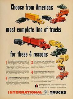 1949 Ad International Trucks Trailer Dump Panel Semi   ORIGINAL 