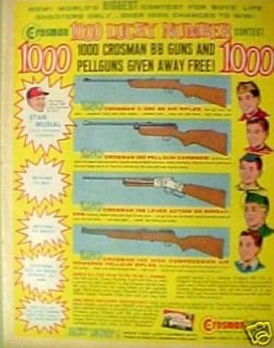   Crosman BB Guns~V 350~Air Rifle Cardinals Baseball~STAN MUSIAL~Toy Ad